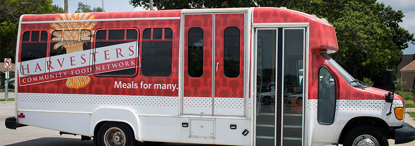 Harvester Food Bank bus